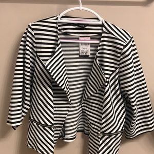 Macy’s Brand New black & white striped blazer